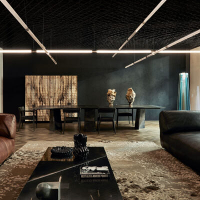 Luxurious modern living room by Henge with contemporary furniture and lighting and artistic decorations from the S34/4 collection.